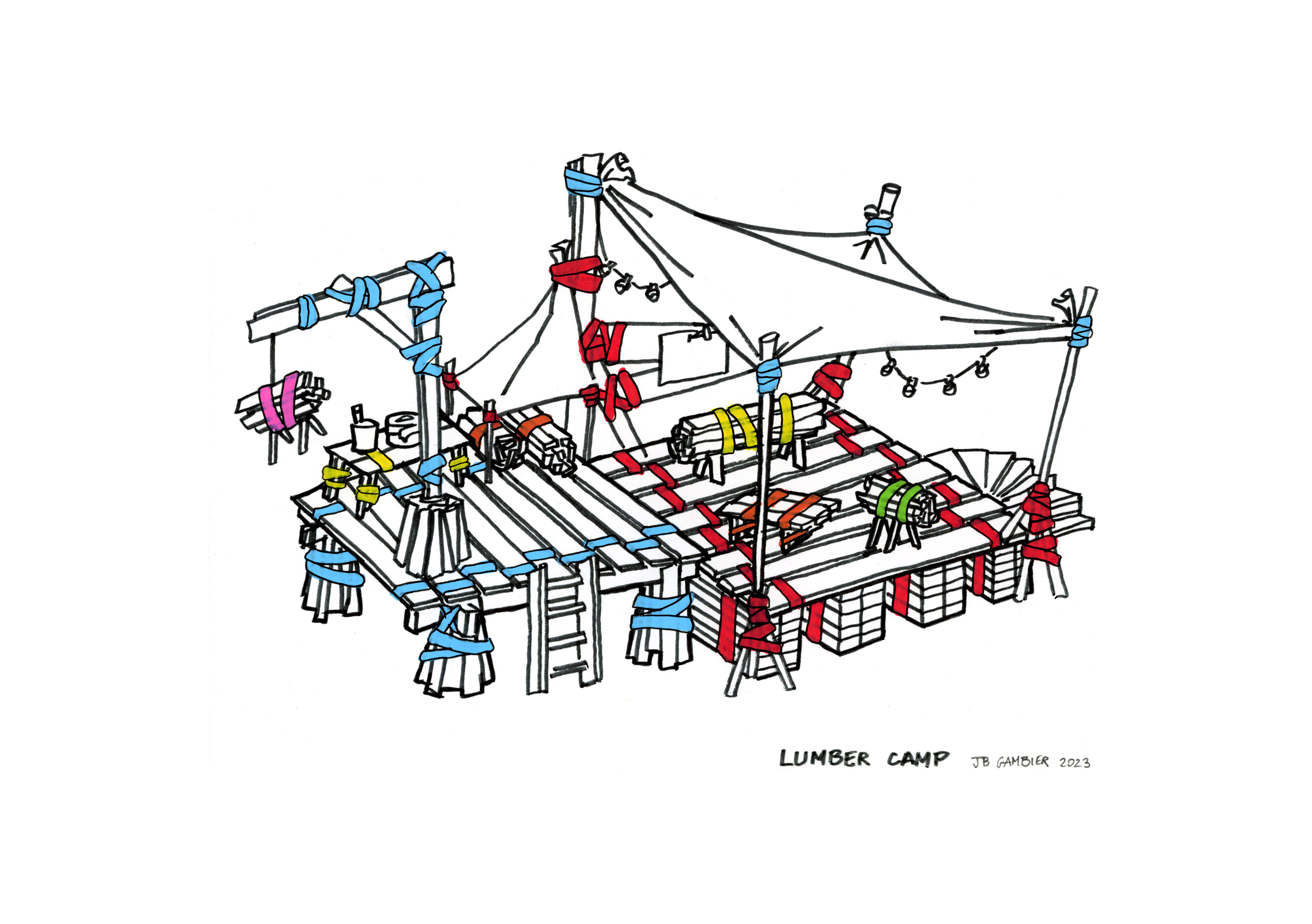 wood tape shed sketch